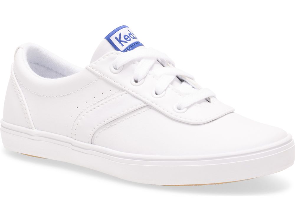 Keds Riley Lær Sneakers Jente Hvite | NO-78959