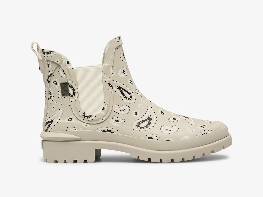 Keds Rowan Rain Boot Bandana Gummistøvler Dame Beige | NO-94312