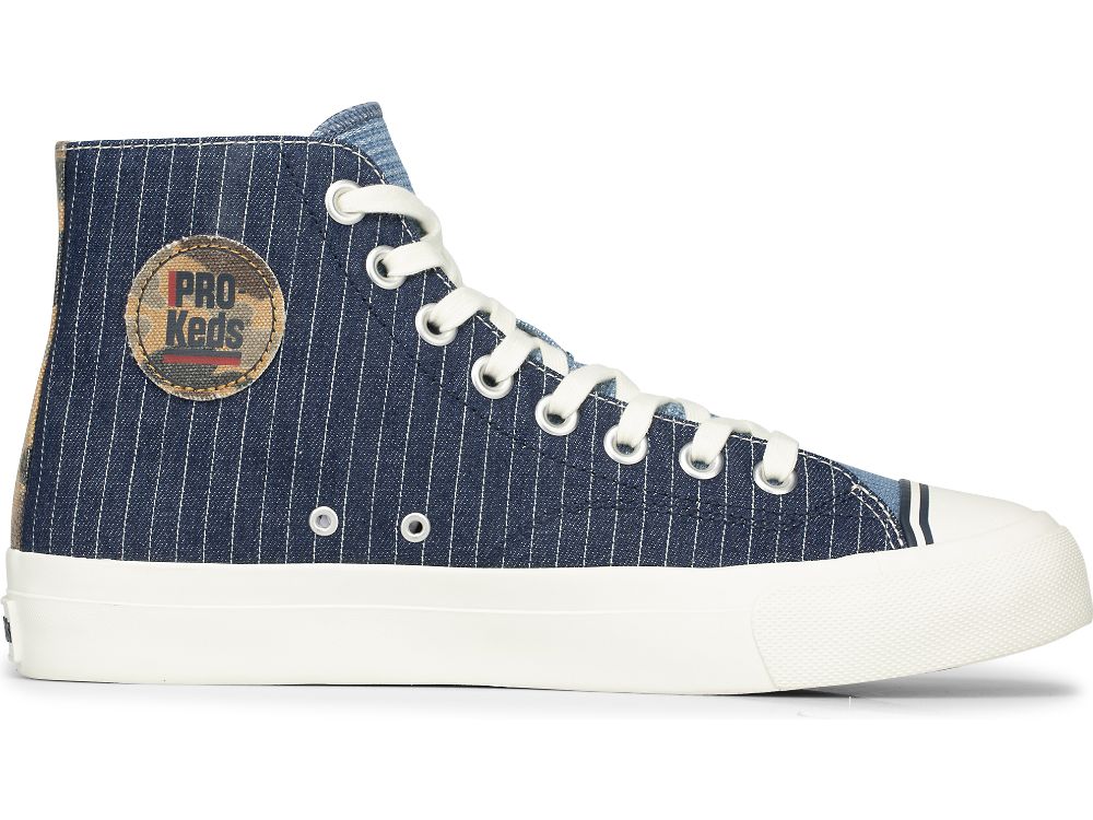 Keds Royal Hi Patchwork Joggesko Herre Blå Camouflage | NO-21663