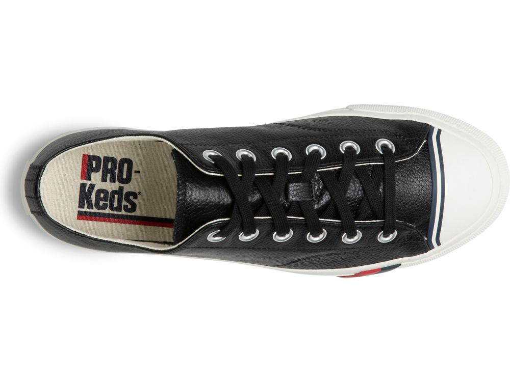 Keds Royal Lo Classic Lær Lær Sneakers Dame Svarte | NO-93967