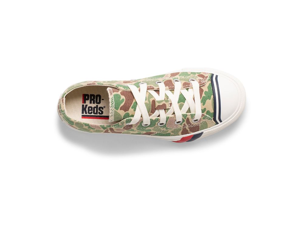 Keds Royal Lo Joggesko Gutt Camouflage Olivengrønne | NO-34750