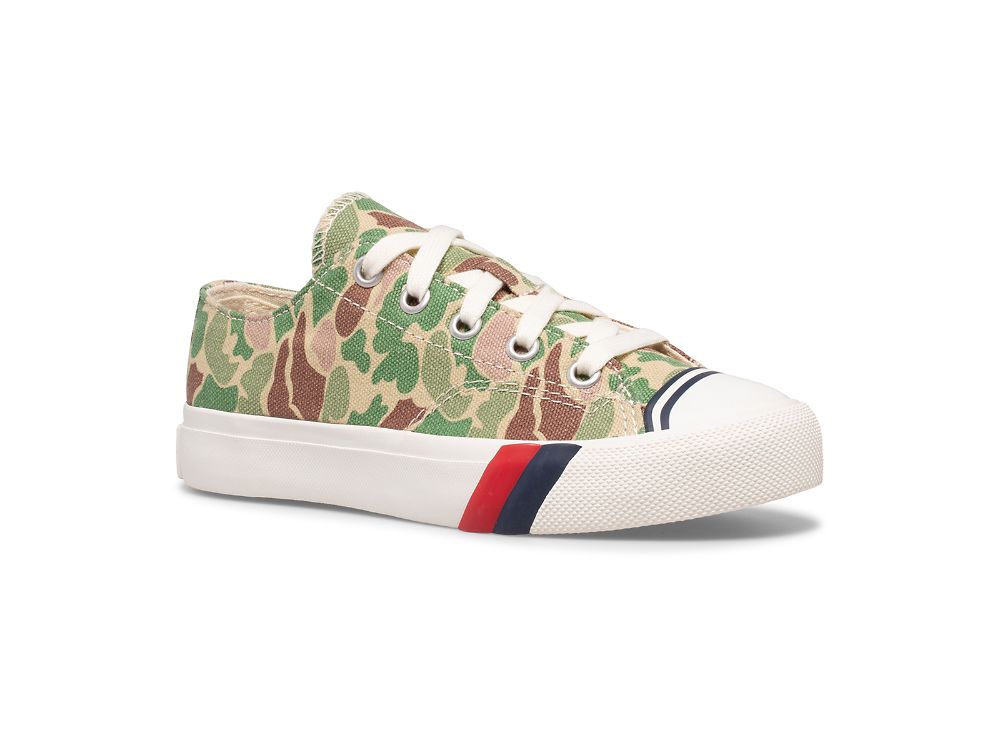 Keds Royal Lo Joggesko Gutt Camouflage Olivengrønne | NO-34750