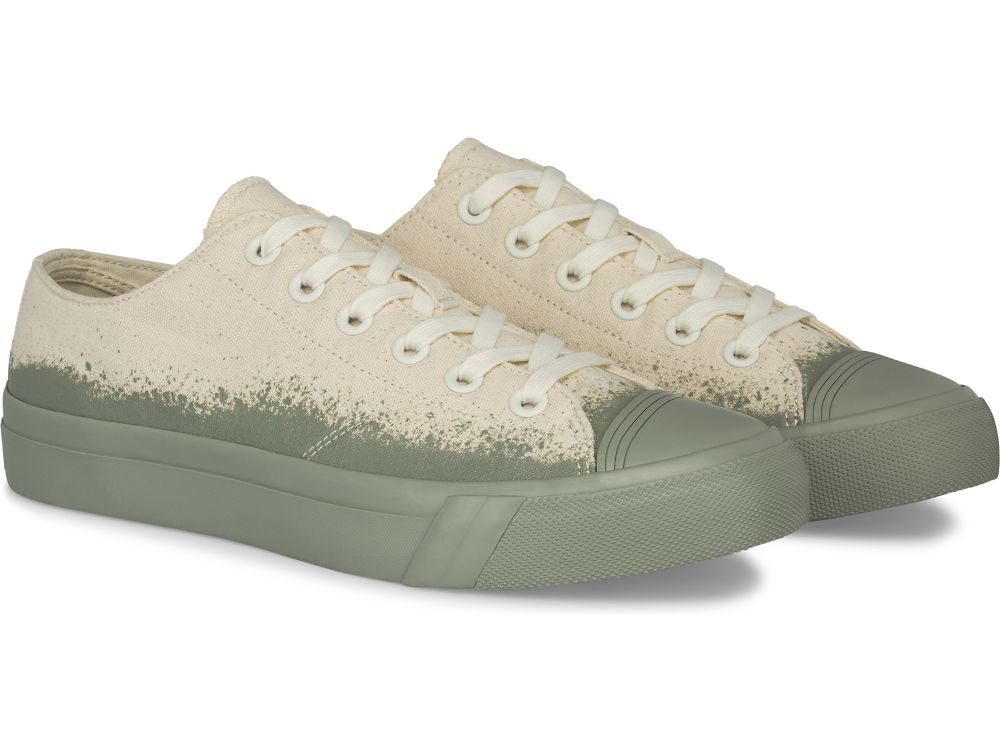 Keds Royal Lo Spray Foxing Joggesko Herre Beige Grønn | NO-37645