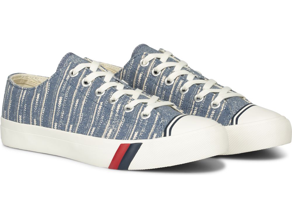 Keds Royal Lo Woven Stripe Joggesko Herre Indigo | NO-02462