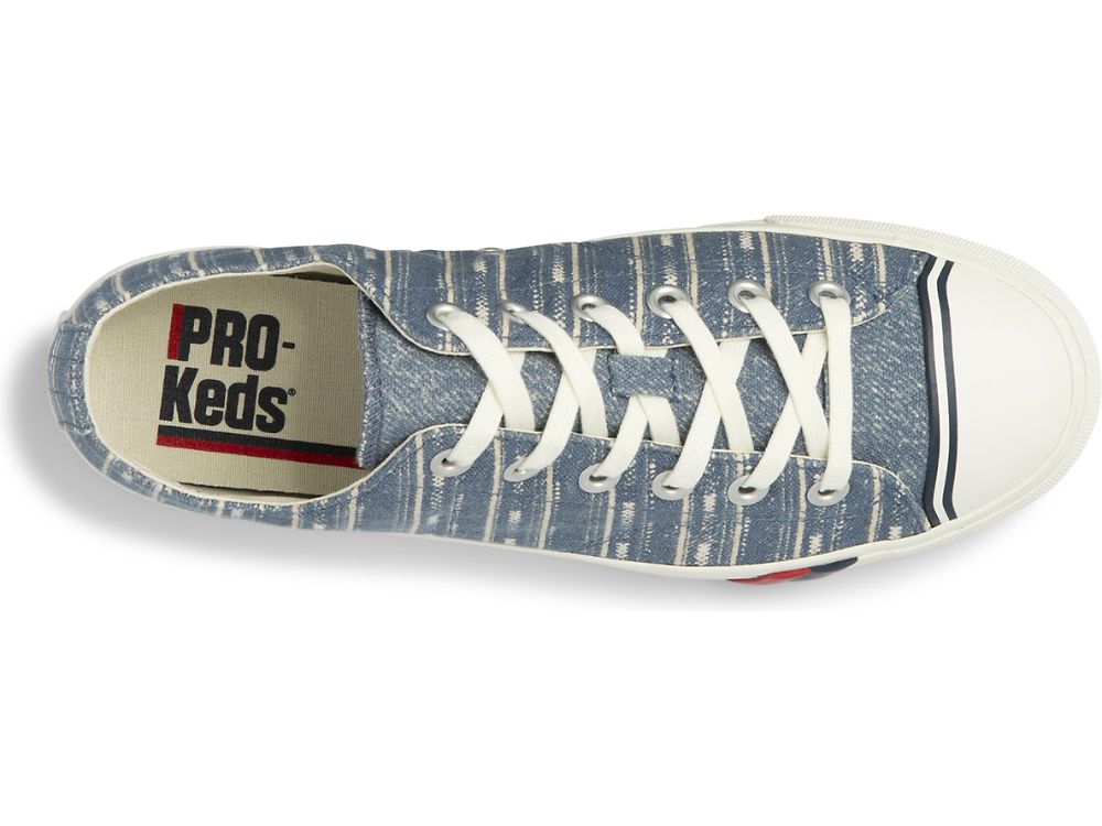 Keds Royal Lo Woven Stripe Joggesko Herre Indigo | NO-02462