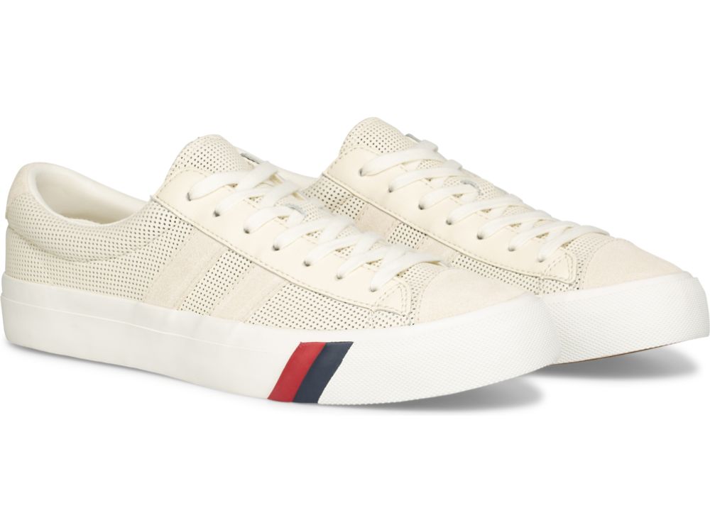 Keds Royal Plus Perf Lær Joggesko Herre Pisket Krem | NO-13481