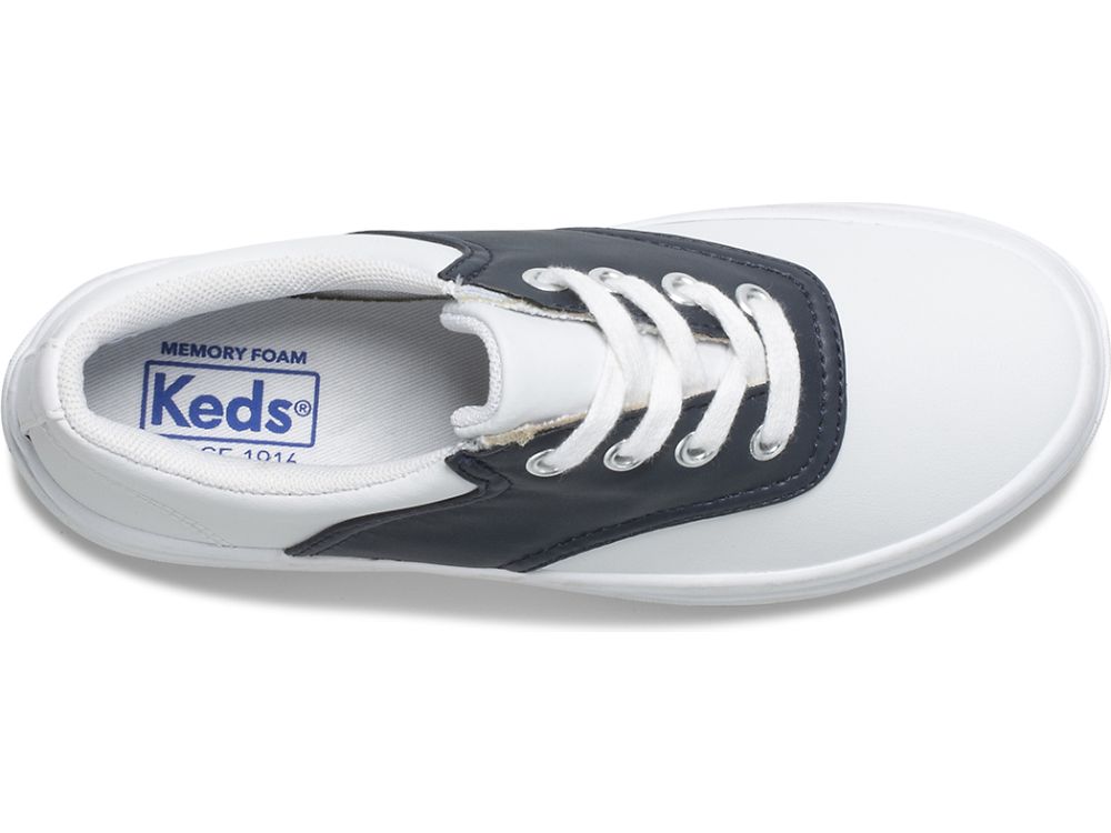 Keds School Days Sneaker Joggesko Jente Hvite Marineblå | NO-43074