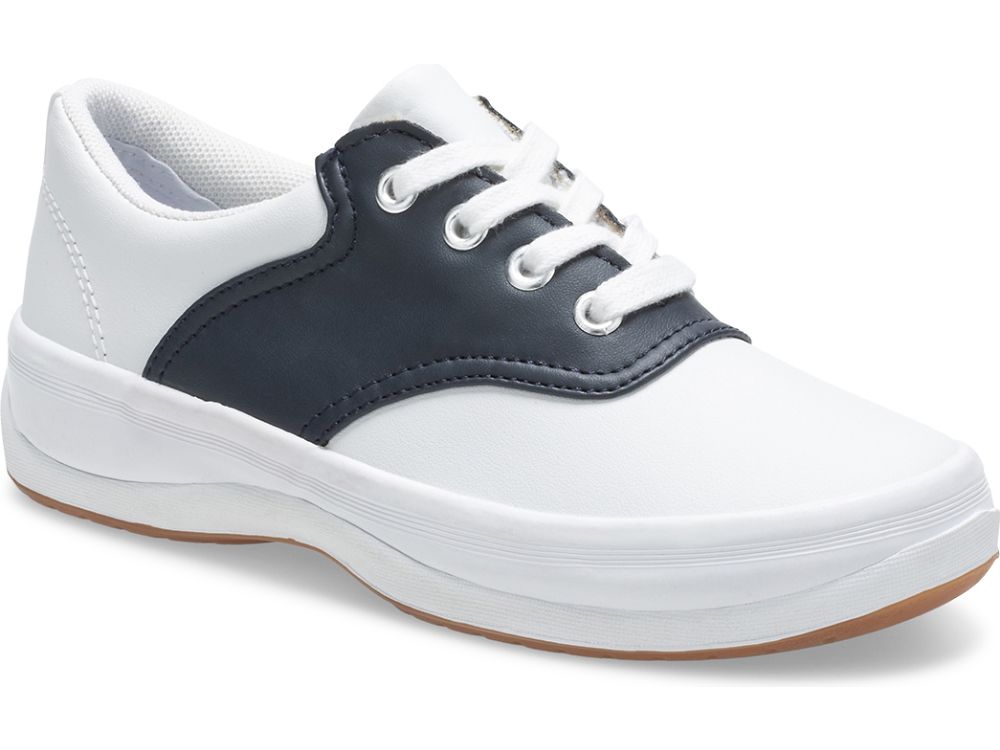 Keds School Days Sneaker Joggesko Jente Hvite Marineblå | NO-43074