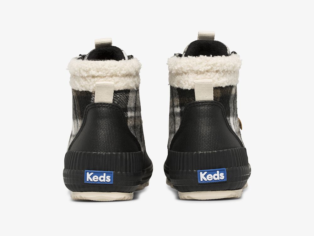 Keds Scout Boot III Vann Resistant Twill Plaid w/ Thinsulate™ Snøresko Dame Svarte | NO-23787