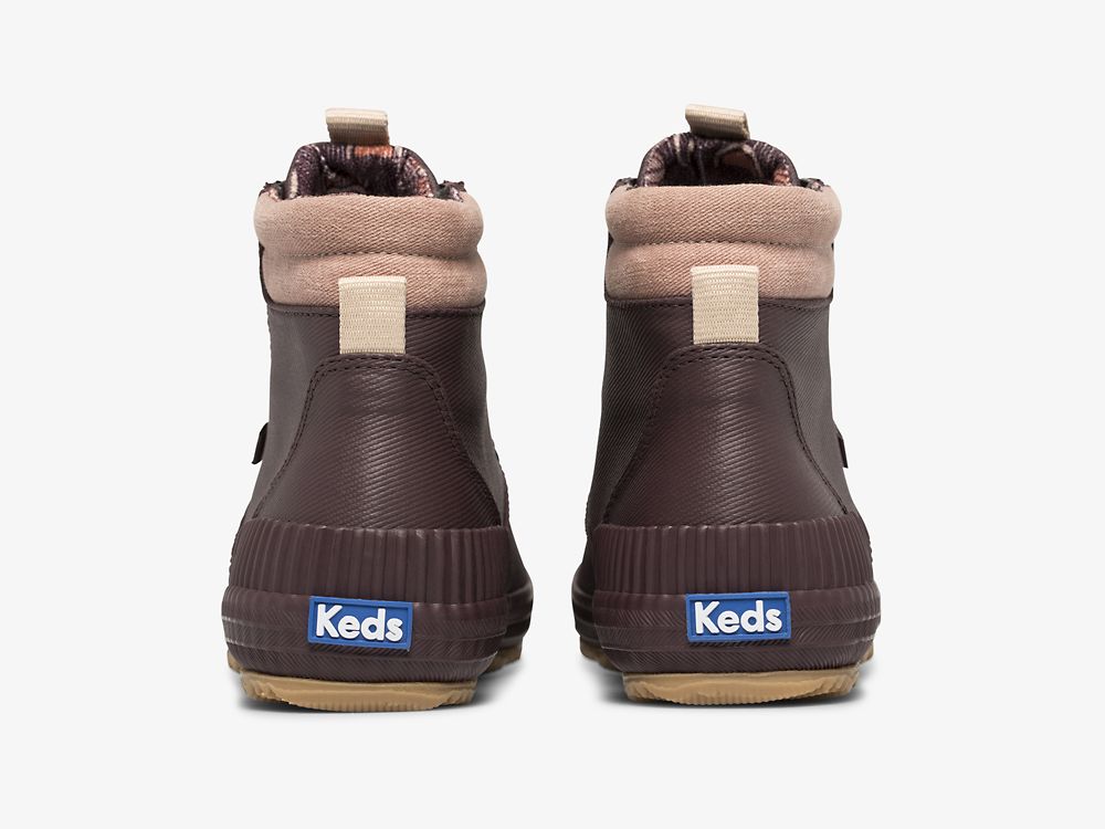 Keds Scout Boot III Vann Resistant Twill Snøresko Dame Burgunder | NO-78999