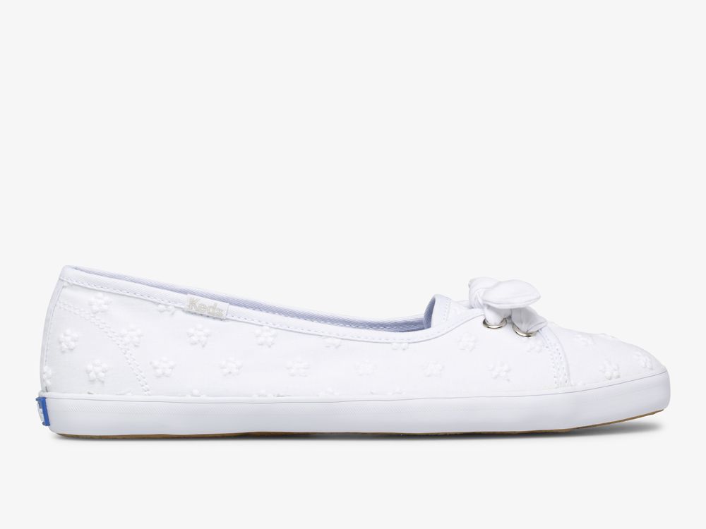 Keds Seaside Daisy Eyelet SlipOnSneakers Dame Hvite | NO-03328