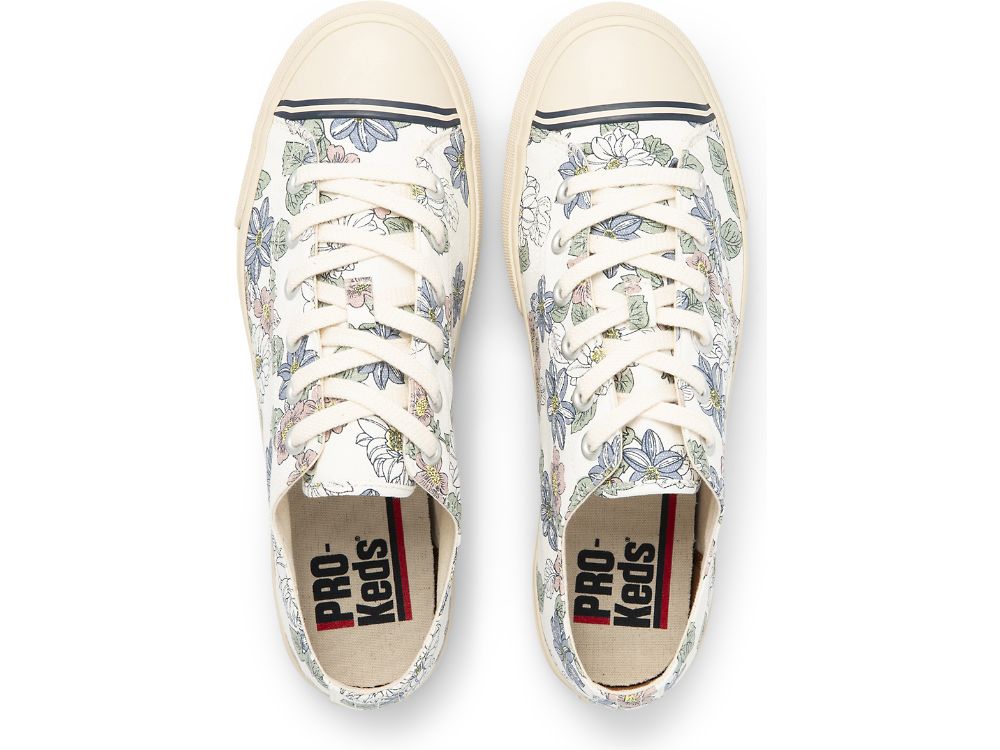 Keds Super Recycled Canvas Floral Print Joggesko Herre Pisket Krem | NO-91776