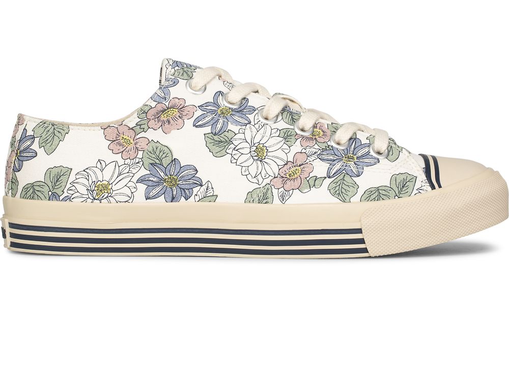 Keds Super Recycled Canvas Floral Print Joggesko Herre Pisket Krem | NO-91776