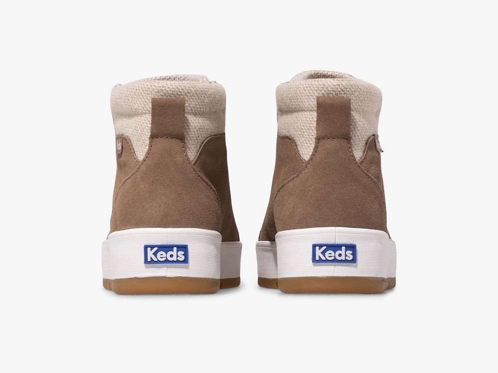 Keds Tahoe Boot Semsket Skinn Snøresko Dame Brune | NO-05318