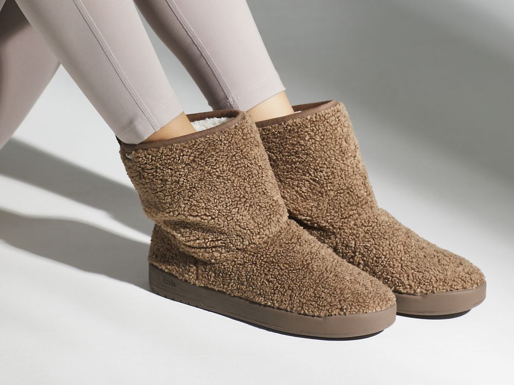 Keds Tally Boot Faux Shearling Snøresko Dame Brune | NO-59301