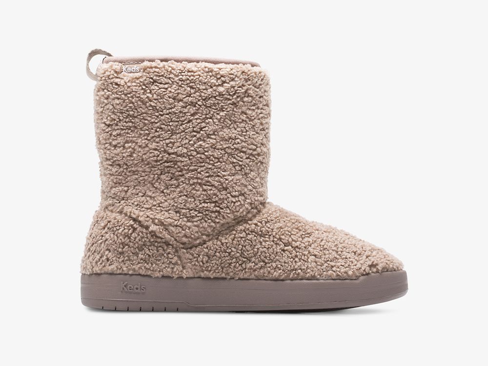 Keds Tally Boot Faux Shearling Snøresko Dame Brune | NO-59301