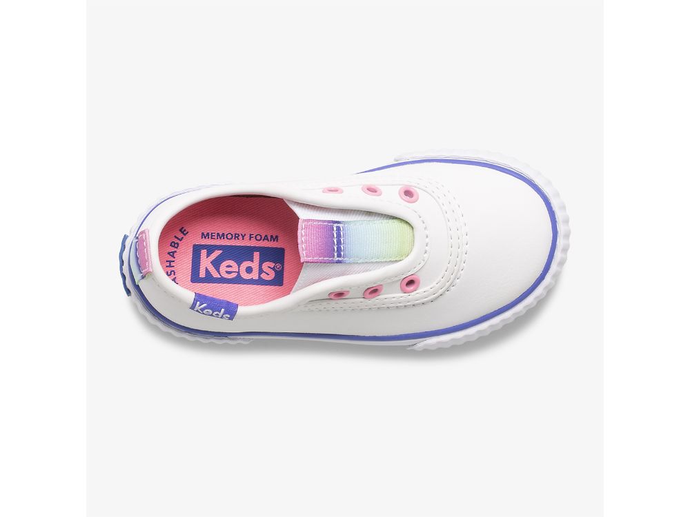 Keds Topkick Slip On Jr Washable Lær SlipOnSneakers Jente Hvite | NO-18096