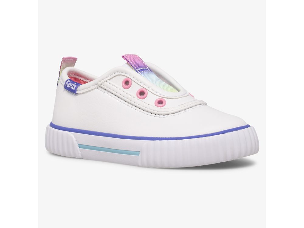 Keds Topkick Slip On Jr Washable Lær SlipOnSneakers Jente Hvite | NO-18096