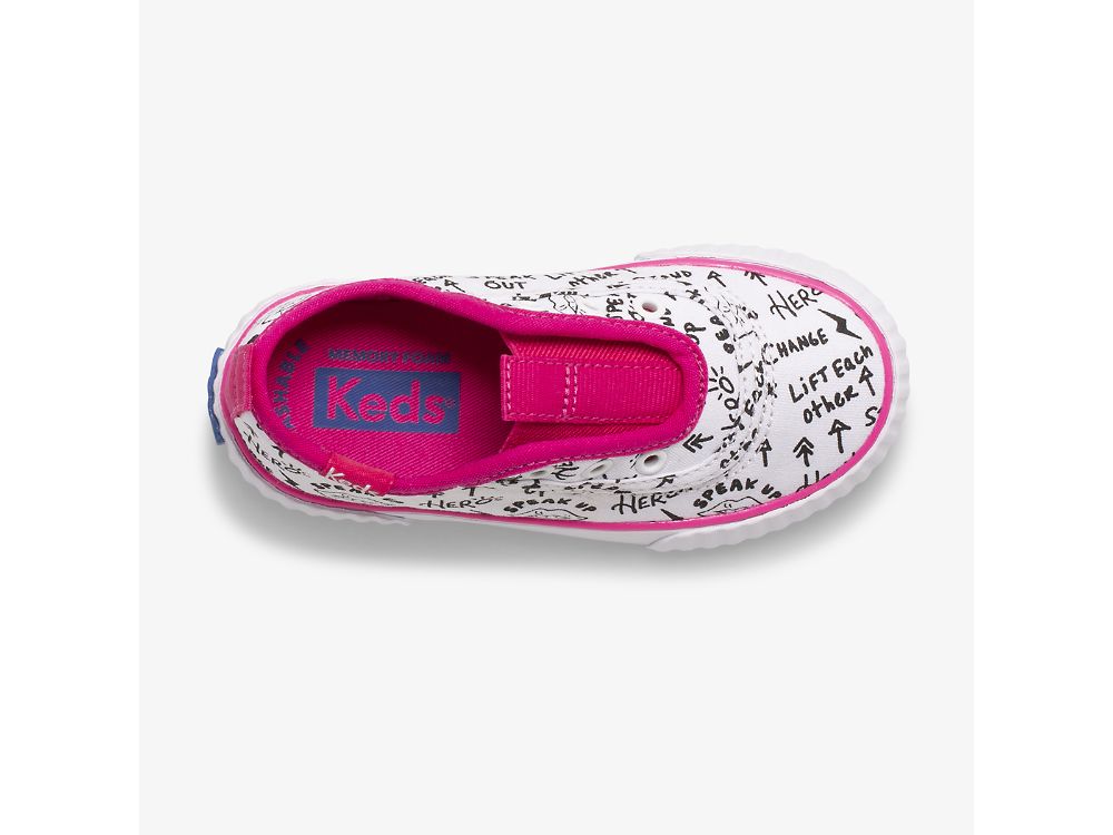 Keds Topkick Washable Slip On Jr SlipOnSneakers Jente Hvite Rosa | NO-85549