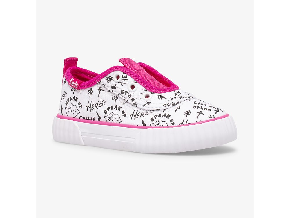 Keds Topkick Washable Slip On Jr SlipOnSneakers Jente Hvite Rosa | NO-85549