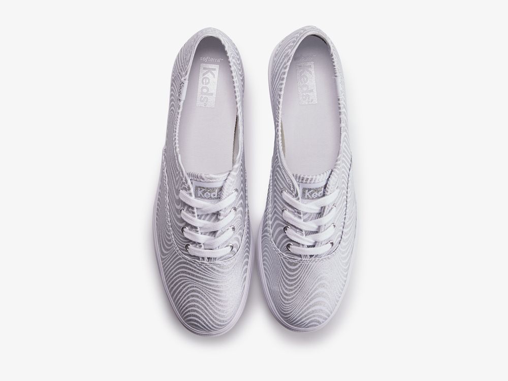 Keds Triple CVO Metallic Snøresko Dame Hvite Sølv | NO-13836