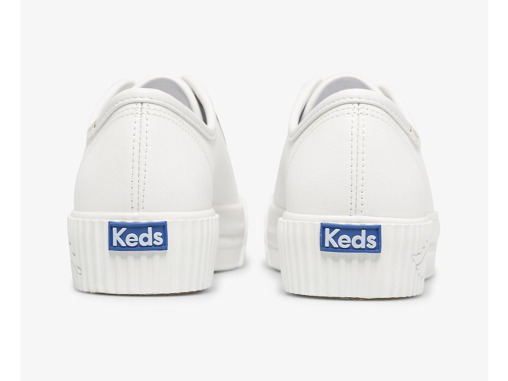 Keds Triple Kick AMP Lær Lær Sneakers Dame Hvite | NO-31376