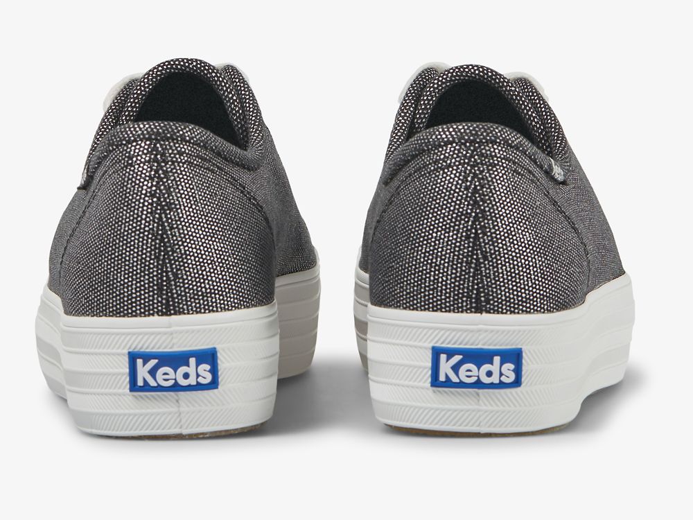 Keds Triple Kick Metallic Platform Sneakers Dame Mørke Grå | NO-02278