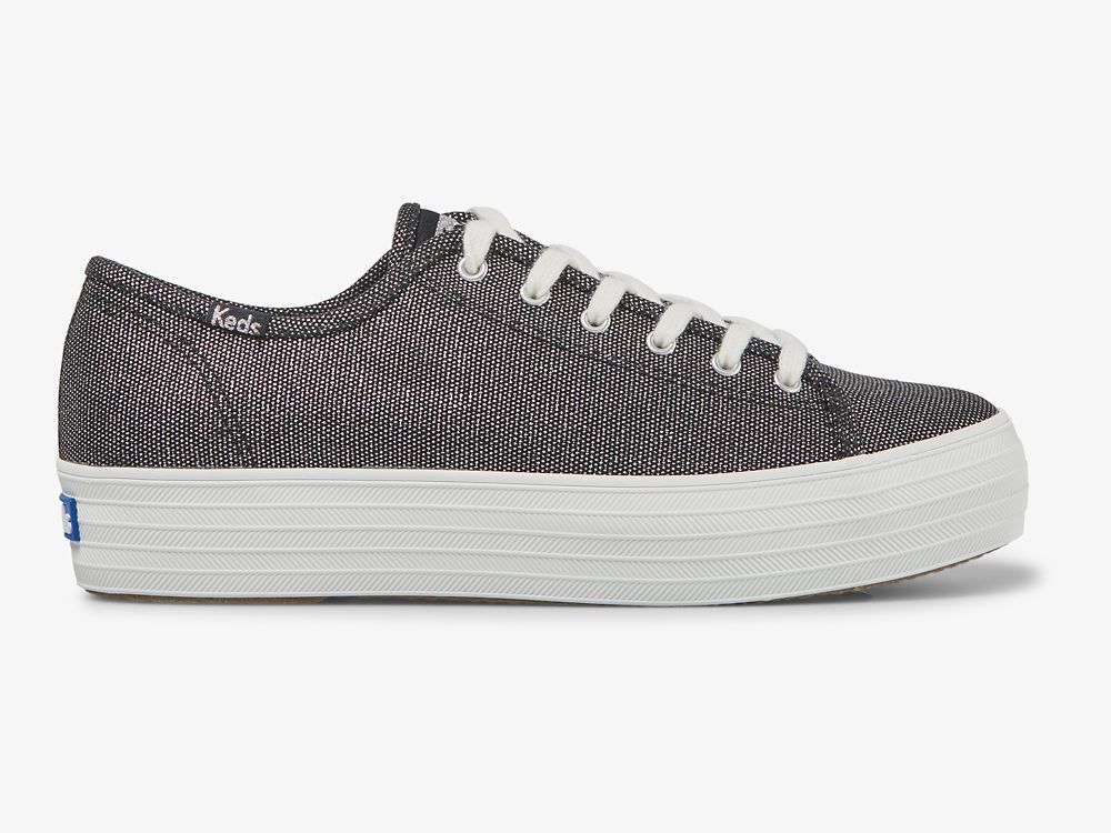 Keds Triple Kick Metallic Tennis Sko Dame Mørke Grå | NO-73325