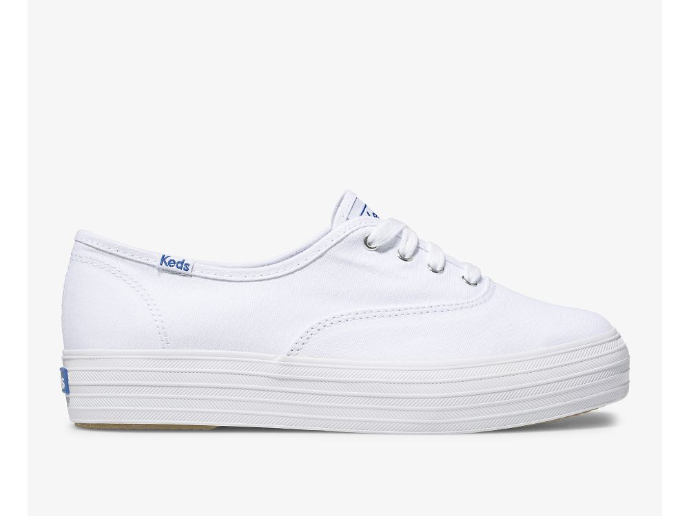 Keds Triple Platform Sneakers Dame Hvite | NO-22138