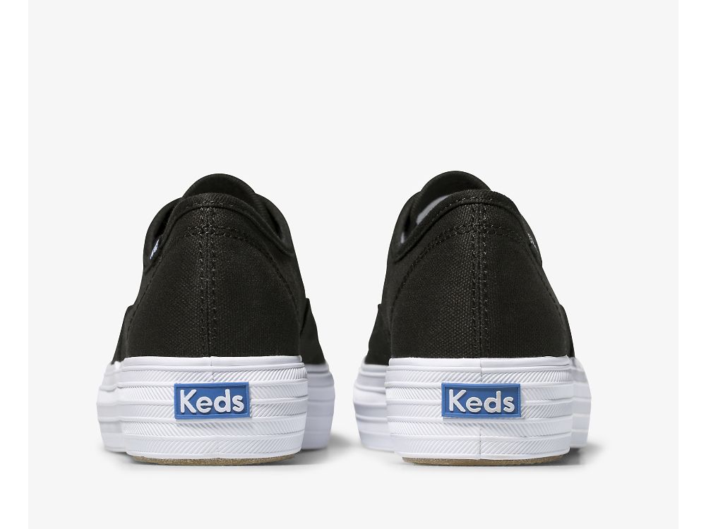 Keds Triple Platform Sneakers Dame Svarte | NO-79036