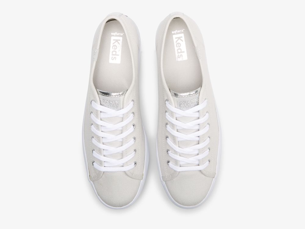 Keds Triple Up Canvas Platform Sneakers Dame Grå Sølv | NO-50766