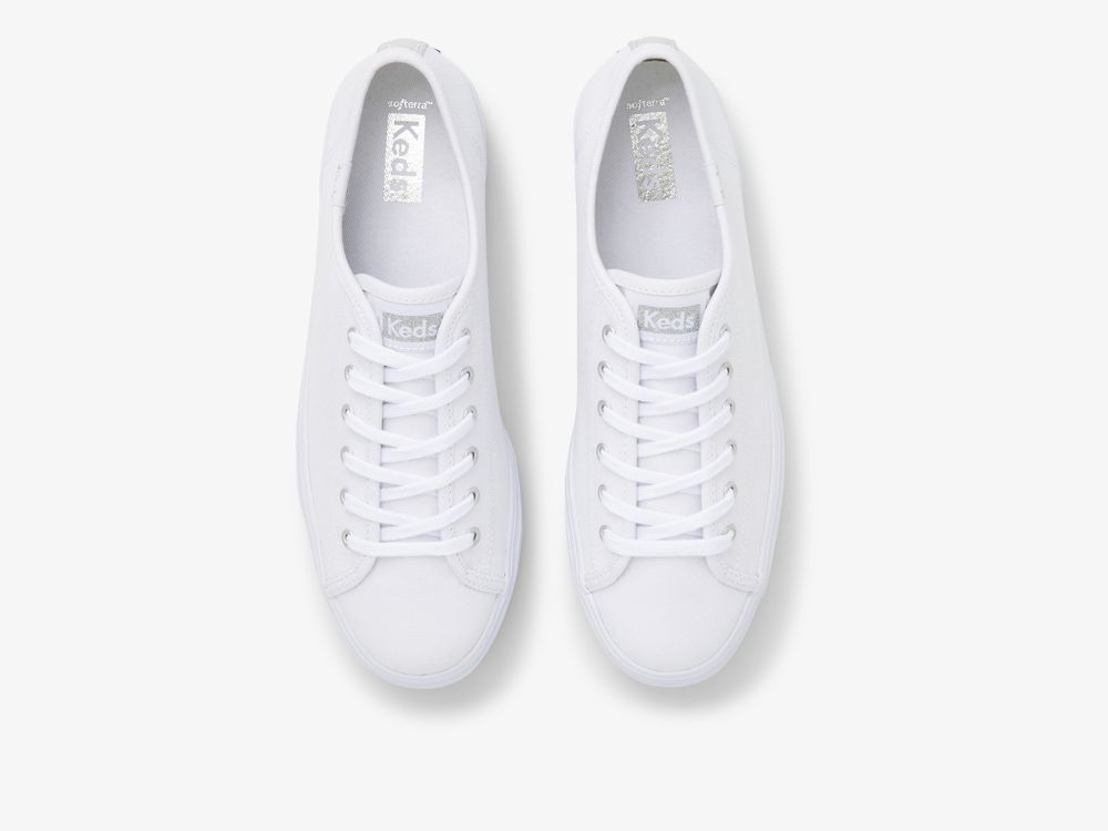 Keds Triple Up Canvas Tennis Sko Dame Hvite | NO-69063