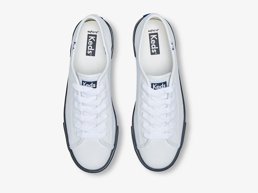 Keds Triple Up Lær Bumper Foxin Tennis Sko Dame Hvite | NO-14835