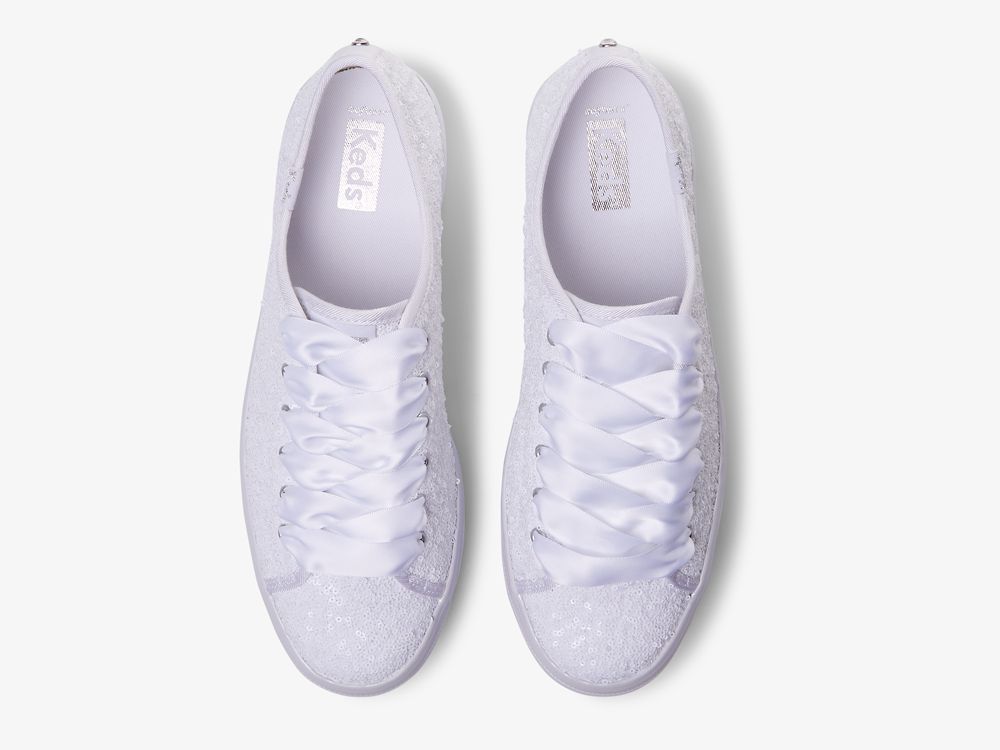 Keds Triple Up Sequins Snøresko Dame Hvite | NO-88822