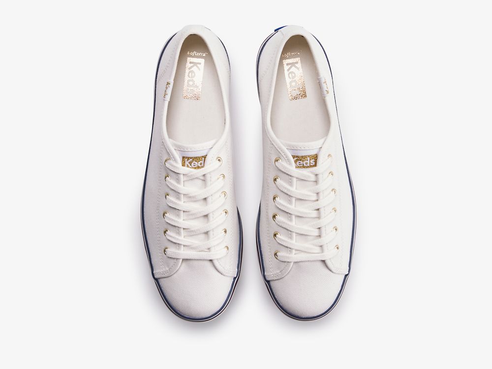 Keds Triple Up Varsity Platform Sneakers Dame Hvite Blå | NO-42336